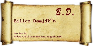 Bilicz Damján névjegykártya